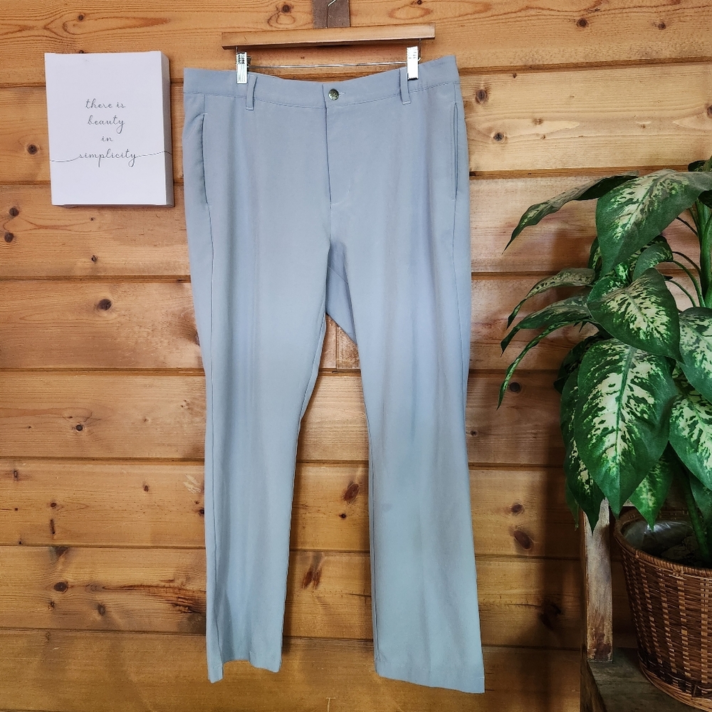 Adidas Performance Golf Pants Grey Athletic Stretch‎ Straight Size 38 (40) X 32"